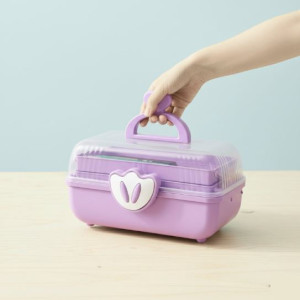 Hair Accessories Storage Box with Lid, Multilayer Jewelry And Makeup Organizer for Girls