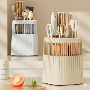 Multifunctional Kitchen Knife Rack – Drainage Cutlery Holder & Utensil Organizer