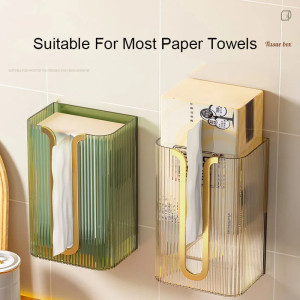 Wall Mounted Tissue Box | Acrylic Paper Towel Holder | Waterproof Tissue Dispenser for Bathroom & Kitchen