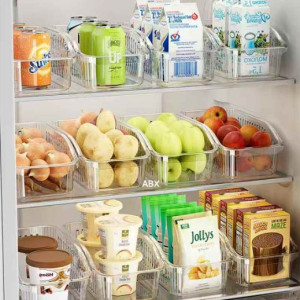 Clear Vented Refrigerator Organizer Bin – Acrylic Food Storage Basket with Handles for Fruit, Vegetables & Pantry