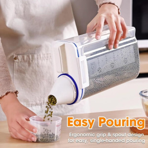 Plastic Airtight Food Storage Container with Measuring Cup 1.5 Kg Cereal Grain Rice Storage Box
