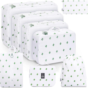 9pcs Set Packing Cubes for Travel Luggage Organizer with Laundry Bag or Toiletry Bag
