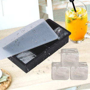 Large Ice Cube Tray - Big 2-Inch Square Silicone Ice Cube Molds with Removable Lids