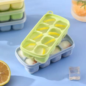 8 Grid Popup Ice Cube Tray, Square Soft Silicone Ice Cube Mold, Multi Grids Freezer Ice Cube Maker