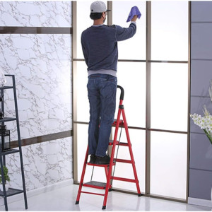Heavy Duty Portable Multi-Purpose Ladders for Home, Kitchen, Step Stools for Adults with Wide Anti-Slip Pedals, Curved Cushioned Handrail and Safe-Lock Design