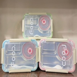 Stainless Steel Bento Box, 3 Grids Lunch Box for Kids
