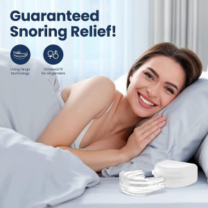Anti Snoring Mouthpiece, Snoring Mouth Guard, Sleep Apnea Mouth Guard, BPA-Free, with Anti Bacterial Storage Case (Clear)