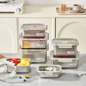 Stainless Steel 3 Pcs Lunch Box Set