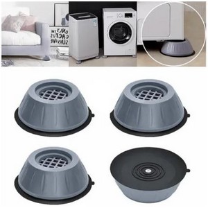Anti-vibration Washer Support Pads - Anti Slip Anti Vibration and Noise Reducing Rubber Washing Machine Feet Pads (4Pcs)