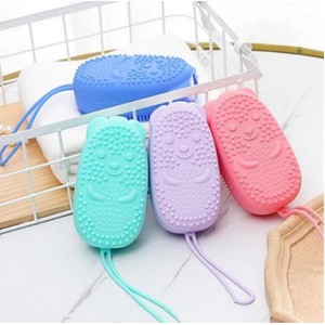 Double Sided Silicone Bath Shower Soft Brush - Silicone Body Bath Sponge Brush