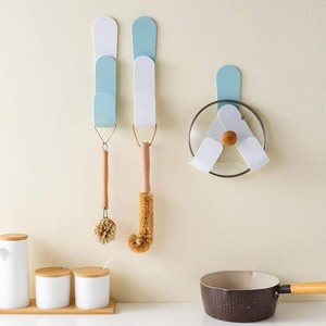 Wall Mounted Pot Lid Holder - Multi-Functional Storage Hook - Strong Adhesive Fixing, No Drilling Required, Fully Adjustable