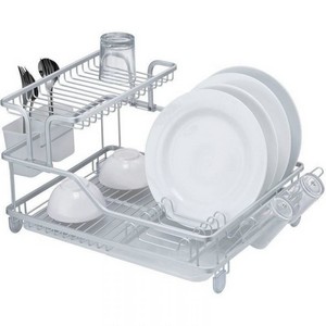 2 Tier Aluminium Alloy Rustproof Heavy Dish Rack Drainer