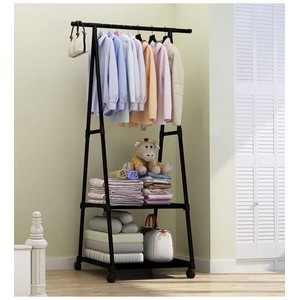 Metal Coat Jacket Hat Hanger - Multifunction Stand Organizer - Black