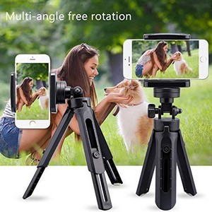 Portable Mini Tripod Holder Stand 360 Degree Rotation - Foldable Shockproof Lightweight Bracket for Mobile Phones/DSLRs