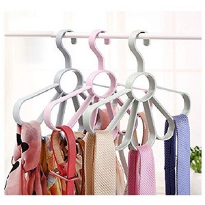 Flower Scarf Belt Hanger Multi-function Plastic Scarf Hanger 5 Holes Hanging Towel Scarf Tie Necklace Jewelry Saving Space Hangers in Pakistan