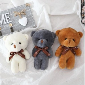 Plush Toy Teddy Bear Doll with Tie Pendant Keychain PP Cotton Soft Stuffed Bears Toy Doll Birthday Gifts 1PCS