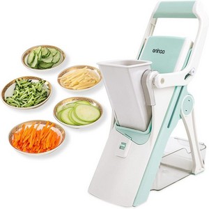 Safe Vegetable Slicer Meat Shredder - Lemon Potato Onion Slicer Chopper - Fruit Vegetable Cutter Grater with Container