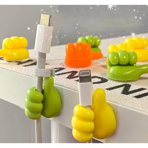 Pack of 5 Thumb Cable Organizer Clips, Cable Management Desktop Cord Holder - Handy Clip Holder