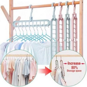 Pack of 5 - 9 Hole Space Saving Hanger Multi-Function Rotatable Hanger for Drying Clothes Organizer