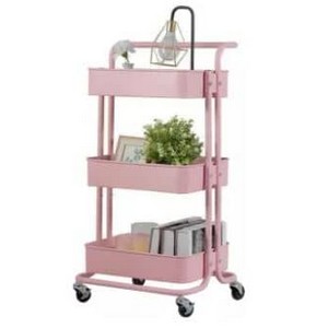 Multi-Purpose Utility Rolling Mobile Cart Trolley Organizer 3 Tier Drawer Units & Metal Mesh Shelving Holders Basket Rack