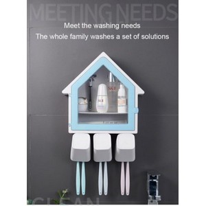 Creative bathroom shelf Toothbrush holder House shape Punch-free wall-mounted toilet wash set storage rack Bathroom organizer