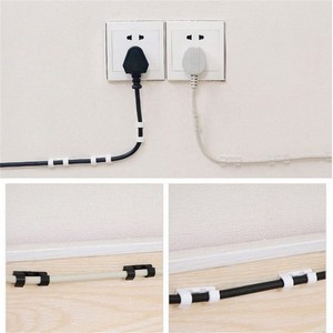 Cable Clips Wire Holder Organizer Drop Cord Management Self-Adhesive 20Pcs/Box