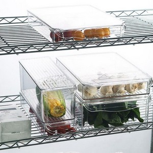 Kitchen Refrigerator Storage Box Stackable Fridge Organizer Food Storage Container Bins