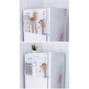Anti-dust Waterproof Oil-proof Refrigerator Fridge Cover With 6 Pockets Organzier