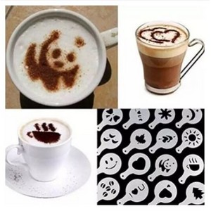 Coffee And Cake Food Decorating Stencil - White- Pack Of 16