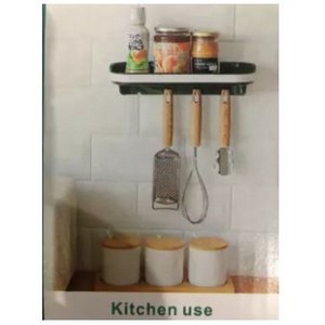 Wall Mounted Creative Decorative Storage Shelves with Hooks Kitchen Bathroom