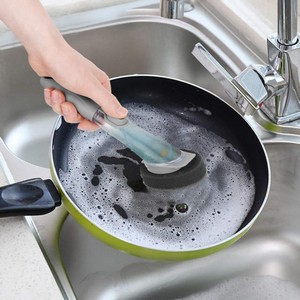 Dish Washing Brush Kitchen Cleaning Sponge with Handle