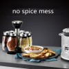 Spice Rack with 6 Glass Spice Holders Jar, Revolving Spice Rack Kitchen Cabinet and Worktop