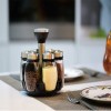 Spice Rack with 6 Glass Spice Holders Jar, Revolving Spice Rack Kitchen Cabinet and Worktop