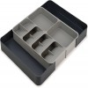 Kitchen Drawer Organizer Tray for Cutlery Utensils and Gadgets, Expandable, Gray