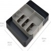 Kitchen Drawer Organizer Tray for Cutlery Utensils and Gadgets, Expandable, Gray
