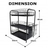 3 Layer Dish Drying Rack Dish Rack with Utensil Holder and Dish Drainer for Kitchen Counter (Black)