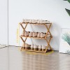 3 Tier Folding Bamboo Shoe Storage Racks Portable Storage Without Installation