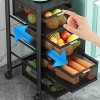 Modern Metal Kitchen Trolleys for Home, Square Design Fruits & Vegetable Organizer