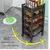 Modern Metal Kitchen Trolleys for Home, Square Design Fruits & Vegetable Organizer