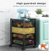 Modern Metal Kitchen Trolleys for Home, Square Design Fruits & Vegetable Organizer