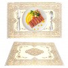 Placemats Kitchen Table Mat for Dining Table Non-Slip Washable Heat Resistant Plate Mat Rectangle Gold Bloom Kitchen Table Mats Set of 6 (Golden)