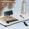 Laptop Bed Table with Foldable Metal Legs, Tablet & Cup Holder - Fits Upto 17