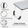 Laptop Bed Table with Foldable Metal Legs, Tablet & Cup Holder - Fits Upto 17