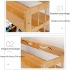 Wooden Bookshelf with Drawers Floor-Standing Display Shelf Storage Rack Organizer for Home Office