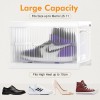 Shoe Storage Boxes, 3 Pack Installation-free Stackable Shoe Boxes Large Capacity, Shoe Organizer with Doors