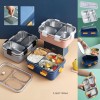 3 Compartment Stainless Steel Insulated Perfect Lunch Box for School & Office Men and Women