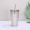 500ml Vacuum Insulated Mug Stainless Steel Thermal Mug Car Coffee Mug with Straw