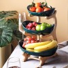 3 Tiers Fruit Plates With Wooden Stand