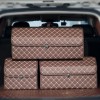 Portable Car Trunk Organizer Box Large Capacity Multiuse Tools Storage Bag Stowing Tidying Leather Folding