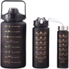 3 in 1 Motivational Water Bottles with Time Marker